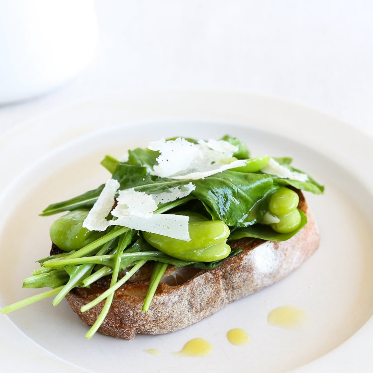 Arugula and Broad Beans Open Sandwich