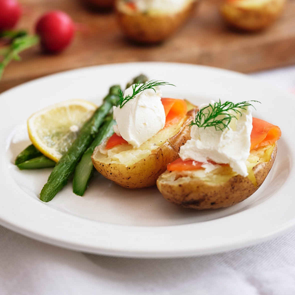 Twice-Baked Baby Potatoes with Smoked Salmon